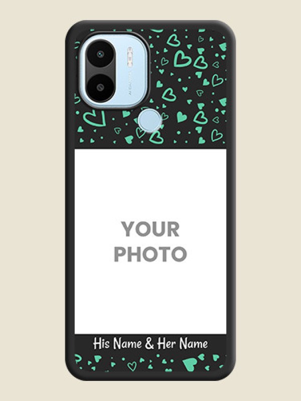 Custom Sea Green Indefinite Love Pattern on Photo on Space Black Soft Matte Mobile Cover - Poco C51 - alternate view