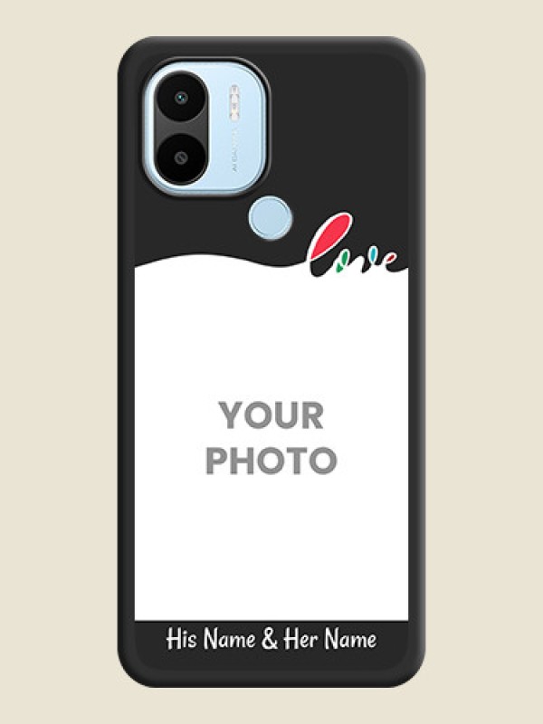 Custom Fall in Love Pattern with Picture on Photo on Space Black Soft Matte Mobile Case - Poco C51 - alternate view