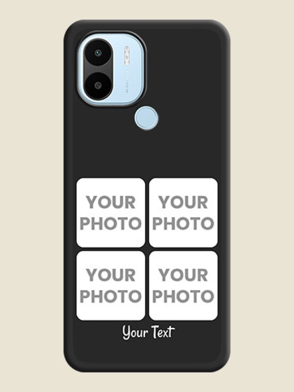 Custom Floral Art with 6 Image Holder on Photo on Space Black Soft Matte Mobile Case - Poco C51 - alternate view