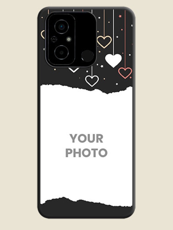Custom Love Hangings with Splash Wave Picture on Space Black Custom Soft Matte Phone Back Cover - Poco C55 - alternate view