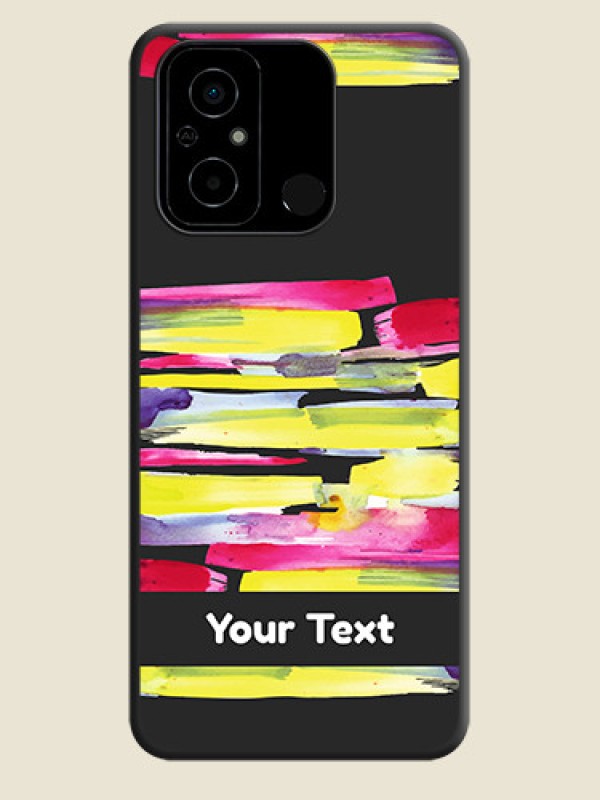 Custom Brush Coloured on Space Black Personalized Soft Matte Phone Covers - Poco C55 - alternate view