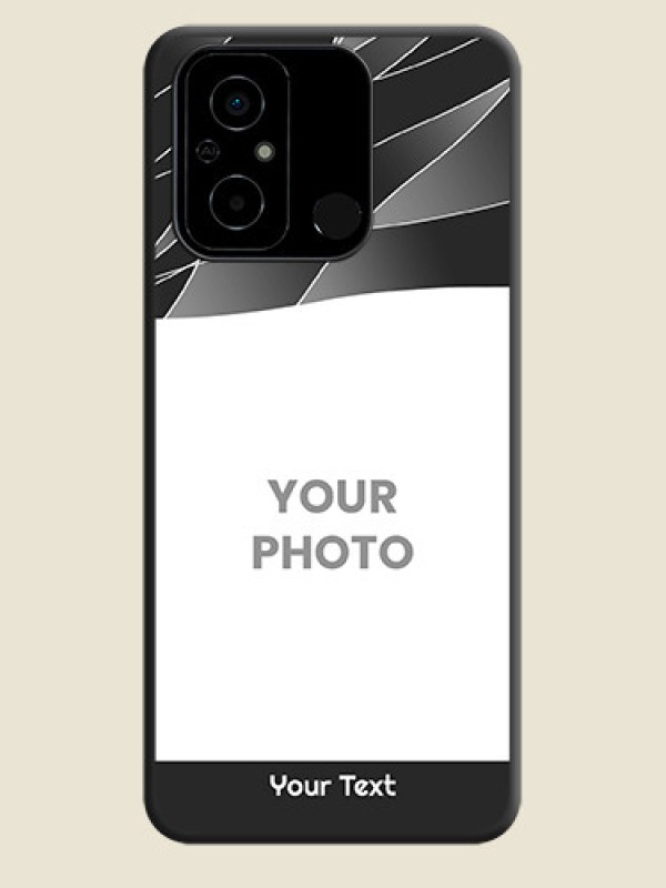 Custom Mixed Wave Lines on Photo on Space Black Soft Matte Mobile Cover - Poco C55 - alternate view