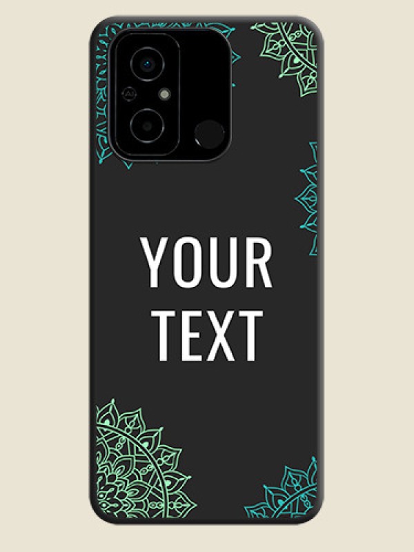 Custom Your Name with Floral Design on Space Black Custom Soft Matte Back Cover - Poco C55 - alternate view