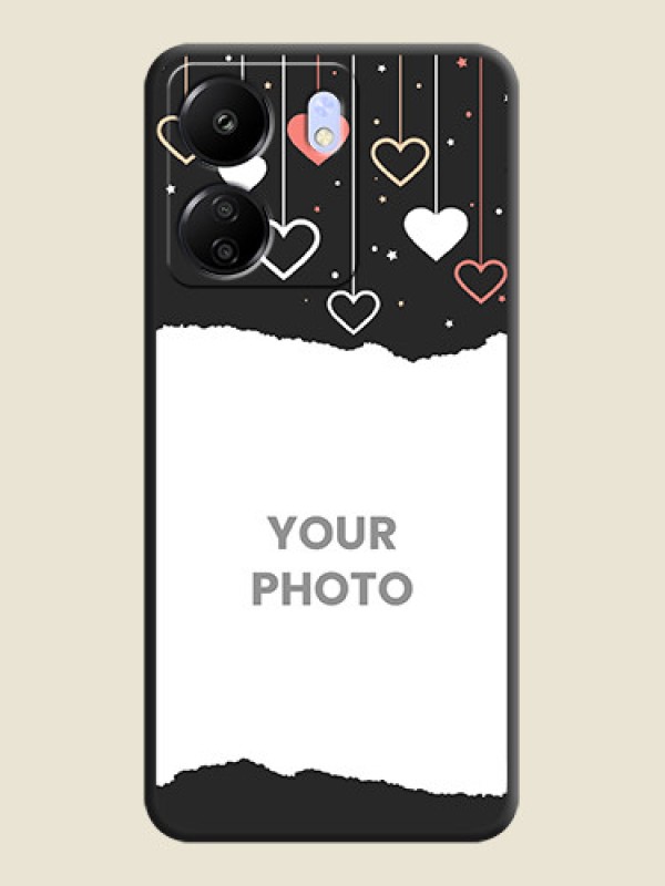Custom Love Hangings with Splash Wave Picture On Space Black Custom Soft Matte Mobile Back Cover - Poco C65 - alternate view