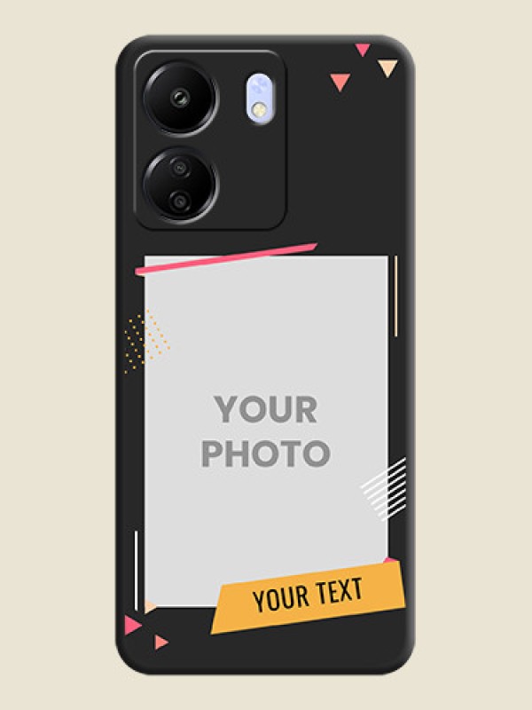 Custom Photo Frame with Triangle Small Dots on Photo On Space Black Custom Soft Matte Mobile Back Cover - Poco C65 - alternate view