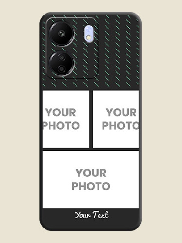 Custom Cross Dotted Pattern with 2 Image Holder On Space Black Custom Soft Matte Mobile Back Cover - Poco C65 - alternate view