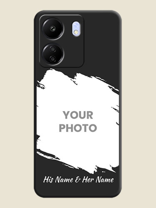 Custom Grunge Brush Strokes on Photo  On Space Black Custom Soft Matte Mobile Back Cover - Poco C65 - alternate view