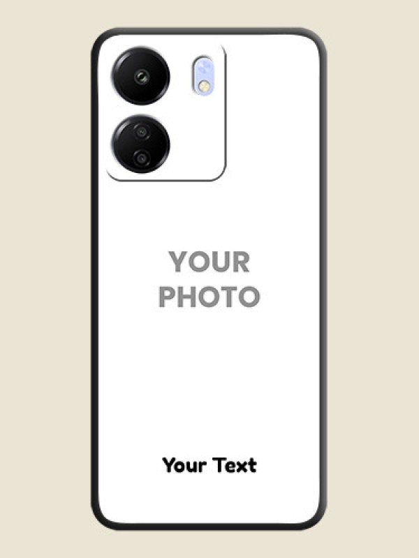 Custom Full Single Pic Upload With Text On Space Black Custom Soft Matte Mobile Back Cover - Poco C65 - alternate view