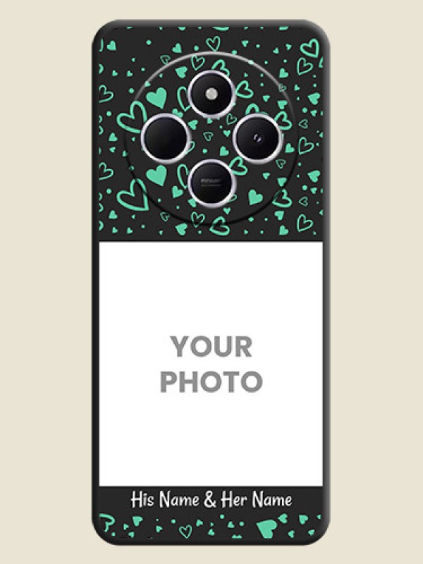 Custom Sea Green Indefinite Love Pattern on Photo On Space Black Custom Soft Matte Mobile Back Cover - Poco C75 5G - alternate view