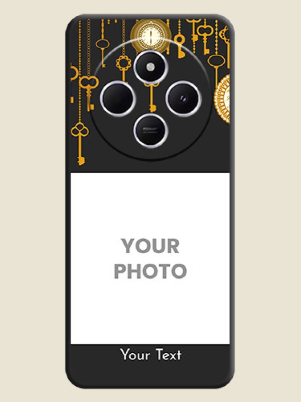 Custom Decorative Design with Text On Space Black Custom Soft Matte Mobile Back Cover - Poco C75 5G - alternate view