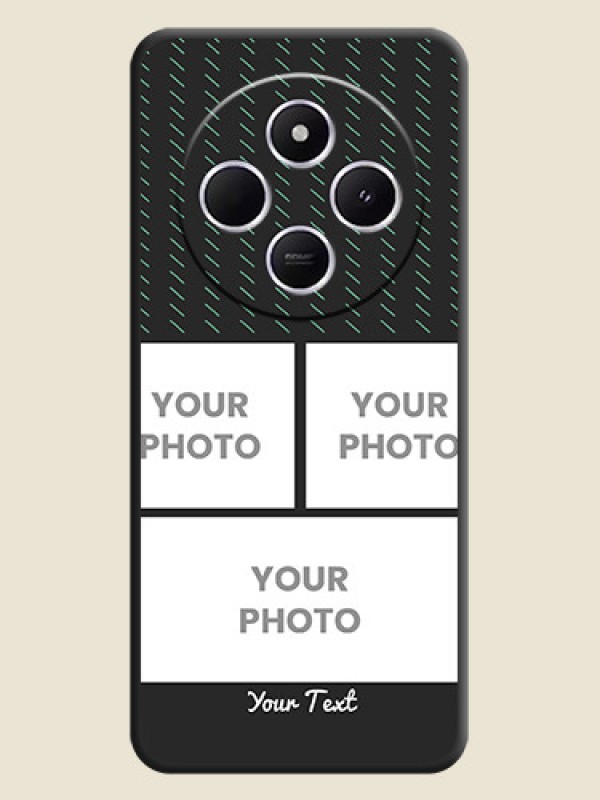 Custom Cross Dotted Pattern with 2 Image Holder On Space Black Custom Soft Matte Mobile Back Cover - Poco C75 5G - alternate view