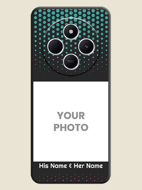 Custom Faded Dots with Grunge Photo Frame and Text On Space Black Custom Soft Matte Mobile Back Cover - Poco C75 5G - alternate view