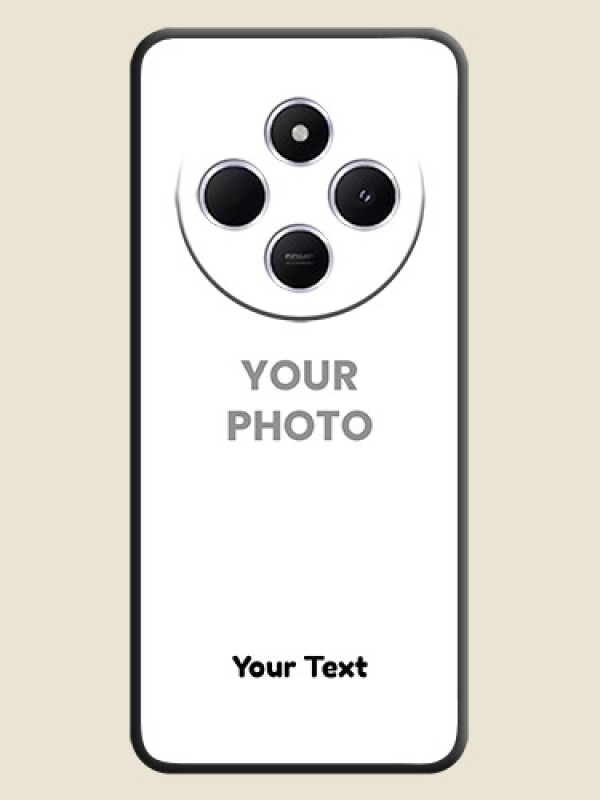 Custom Full Single Pic Upload With Text On Space Black Custom Soft Matte Mobile Back Cover - Poco C75 5G - alternate view