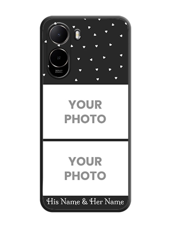 Custom Miniature Love Symbols with Name On Space Black Custom Soft Matte Mobile Back Cover - Poco C81 - alternate view