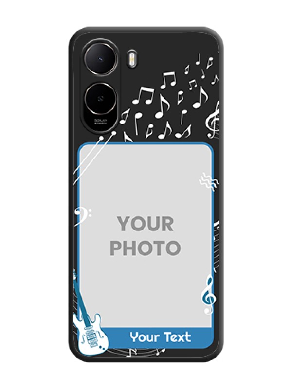 Custom Musical Theme Design with Text on Photo On Space Black Custom Soft Matte Mobile Back Cover - Poco C81 - alternate view