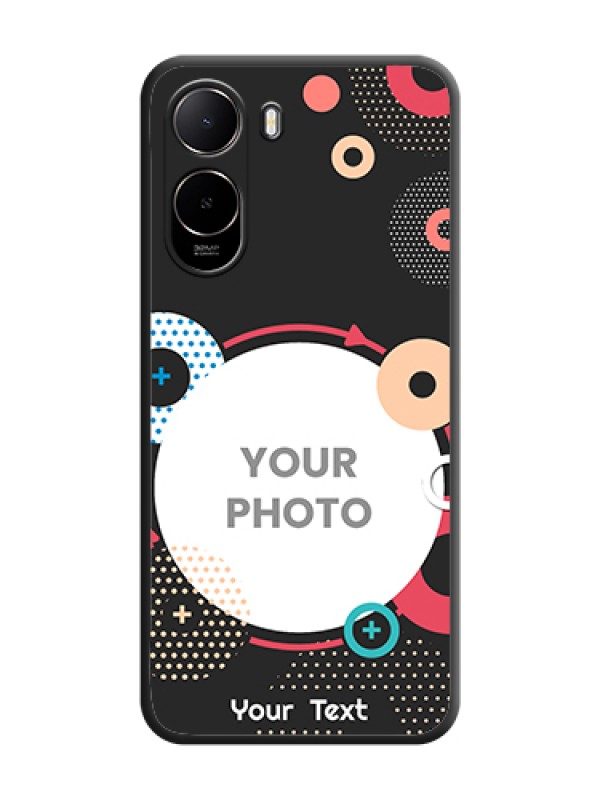 Custom Multicoloured Round Image On Space Black Custom Soft Matte Mobile Back Cover - Poco C81 - alternate view