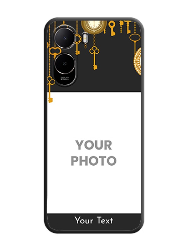 Custom Decorative Design with Text On Space Black Custom Soft Matte Mobile Back Cover - Poco C81 - alternate view