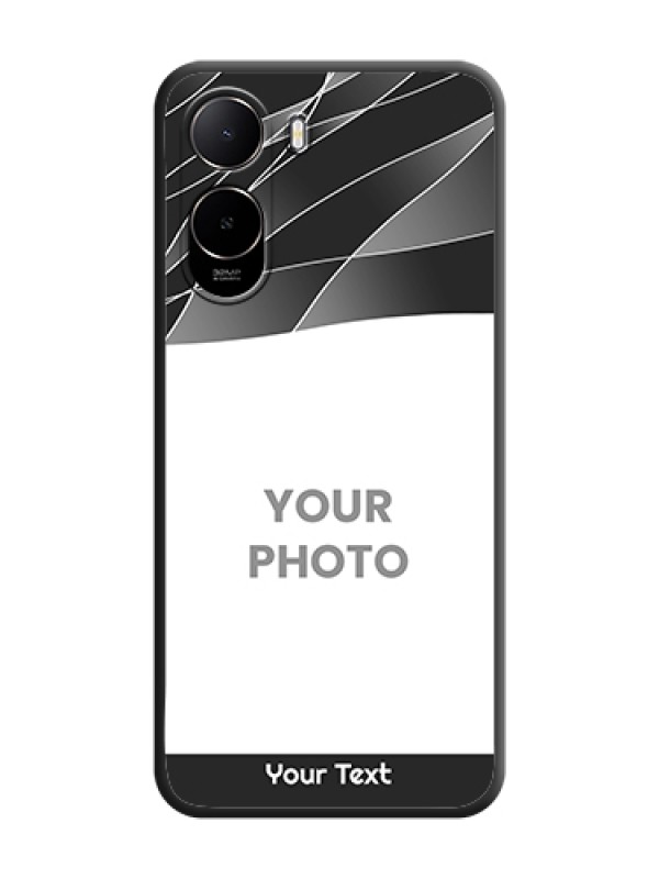 Custom Mixed Wave Lines on Photo On Space Black Custom Soft Matte Mobile Back Cover - Poco C81 - alternate view