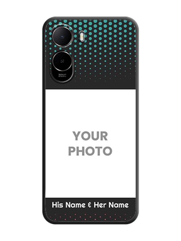 Custom Faded Dots with Grunge Photo Frame and Text On Space Black Custom Soft Matte Mobile Back Cover - Poco C81 - alternate view