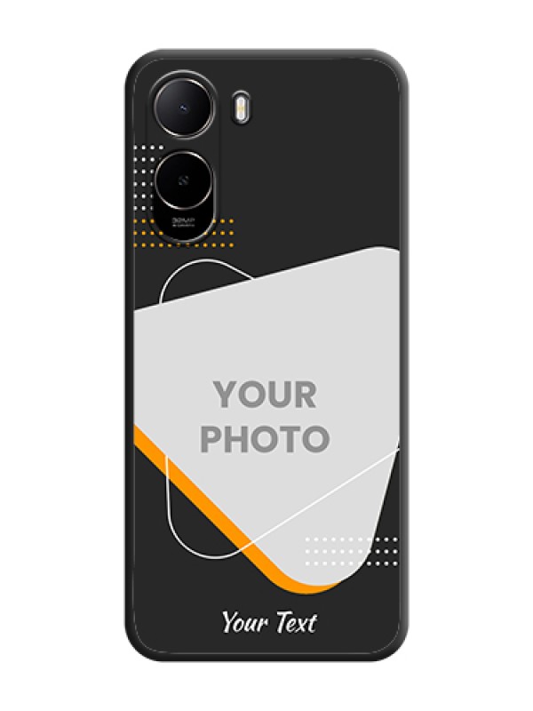 Custom Yellow Triangle on Photo On Space Black Custom Soft Matte Mobile Back Cover - Poco C81 - alternate view