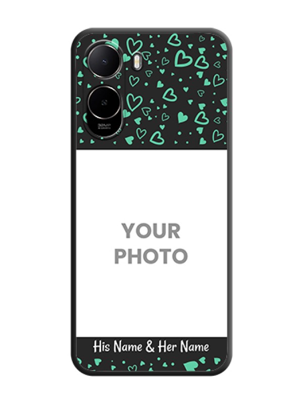 Custom Sea Green Indefinite Love Pattern on Photo On Space Black Custom Soft Matte Mobile Back Cover - Poco C85X 5G - alternate view