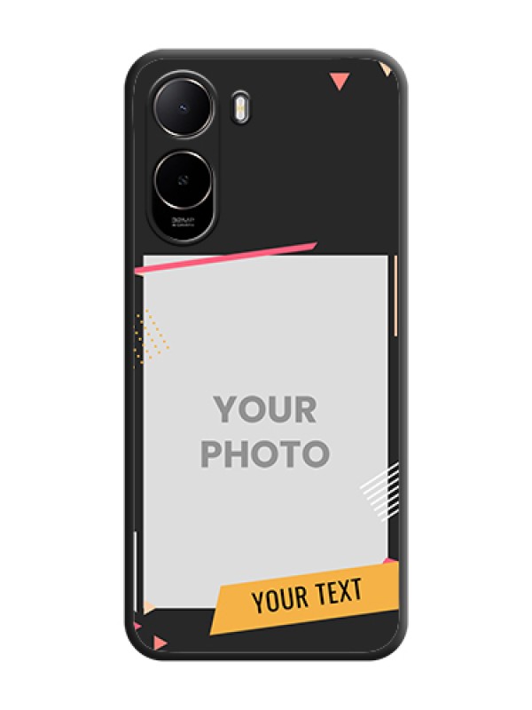 Custom Photo Frame with Triangle Small Dots on Photo On Space Black Custom Soft Matte Mobile Back Cover - Poco C85X 5G - alternate view
