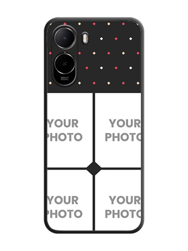 Custom Multicolor Dotted Pattern with 4 Image Holder On Space Black Custom Soft Matte Mobile Back Cover - Poco C85X 5G - alternate view