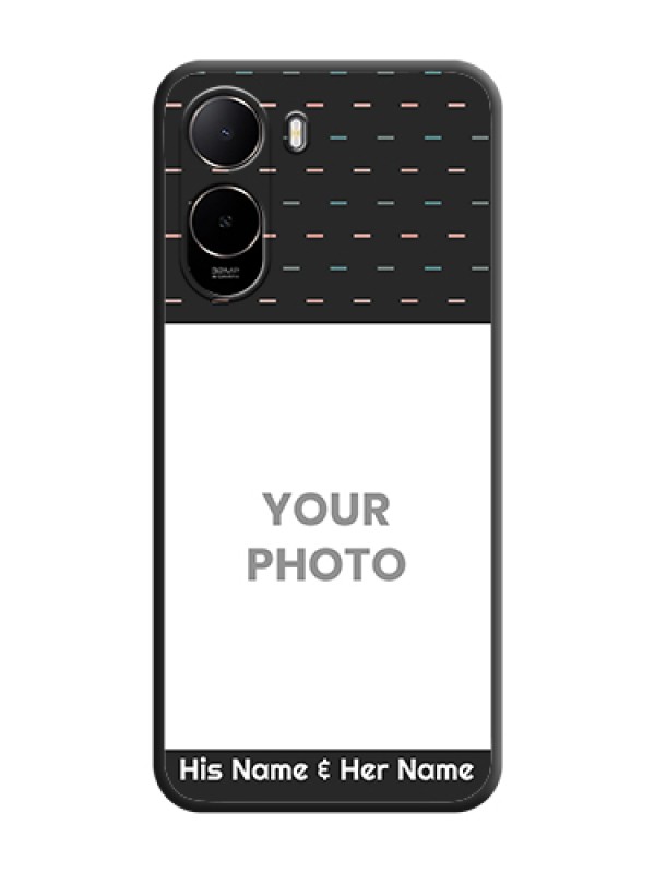 Custom Line Pattern Design with Text On Space Black Custom Soft Matte Mobile Back Cover - Poco C85X 5G - alternate view