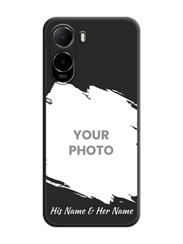 Custom Grunge Brush Strokes on Photo On Space Black Custom Soft Matte Mobile Back Cover - Poco C85X 5G - alternate view