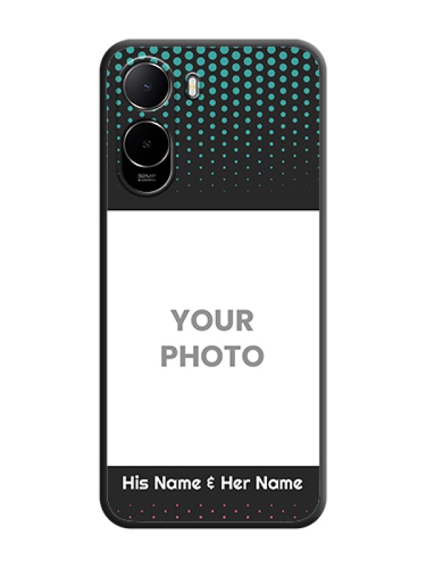Custom Faded Dots with Grunge Photo Frame and Text On Space Black Custom Soft Matte Mobile Back Cover - Poco C85X 5G - alternate view