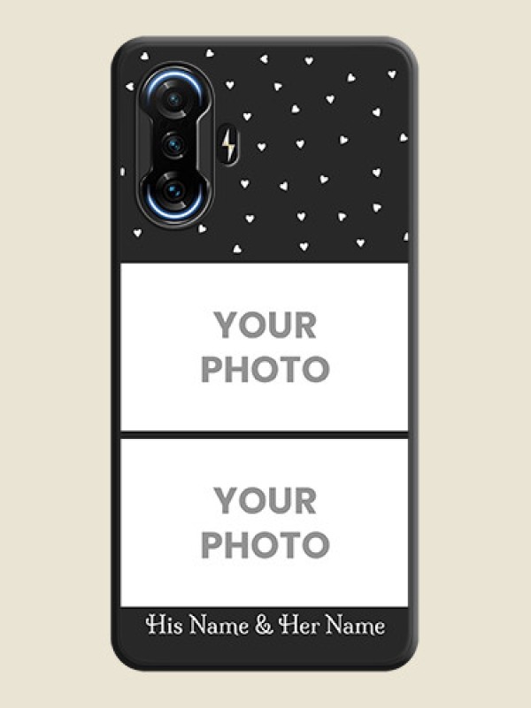Custom Miniature Love Symbols with Name on Space Black Custom Soft Matte Back Cover - POco F3 GT - alternate view