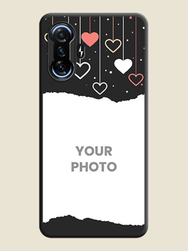 Custom Love Hangings with Splash Wave Picture on Space Black Custom Soft Matte Phone Back Cover - POco F3 GT - alternate view