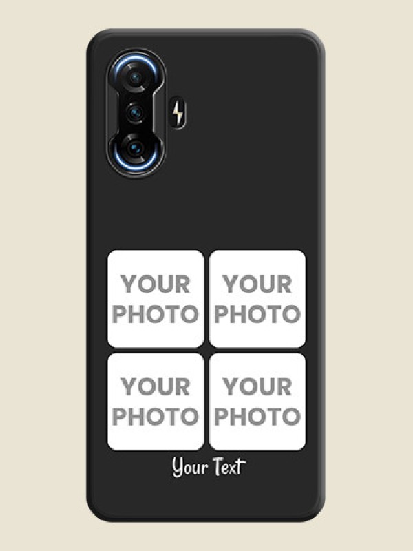 Custom Floral Art with 6 Image Holder on Photo on Space Black Soft Matte Mobile Case - POco F3 GT - alternate view