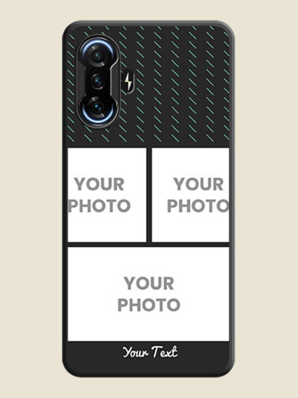 Custom Cross Dotted Pattern with 2 Image Holder  on Personalised Space Black Soft Matte Cases - POco F3 GT - alternate view