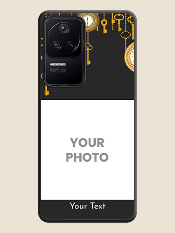 Custom Decorative Design with Text on Space Black Custom Soft Matte Back Cover - Poco F4 5G - alternate view