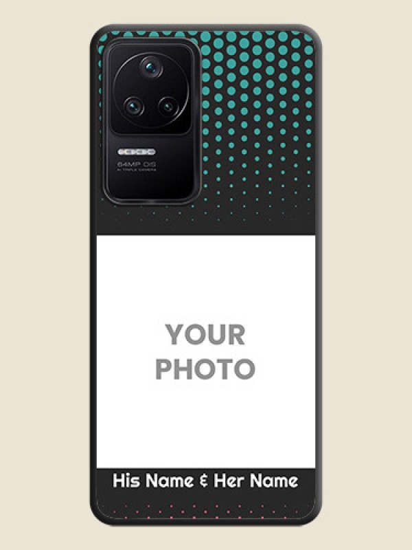 Custom Faded Dots with Grunge Photo Frame and Text on Space Black Custom Soft Matte Phone Cases - Poco F4 5G - alternate view