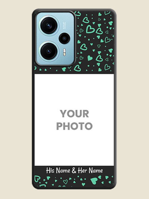 Custom Sea Green Indefinite Love Pattern on Photo On Space Black Custom Soft Matte Mobile Back Cover - Poco F5 - alternate view