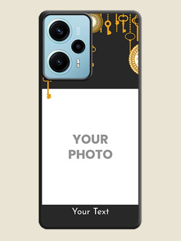 Custom Decorative Design with Text On Space Black Custom Soft Matte Mobile Back Cover - Poco F5 - alternate view
