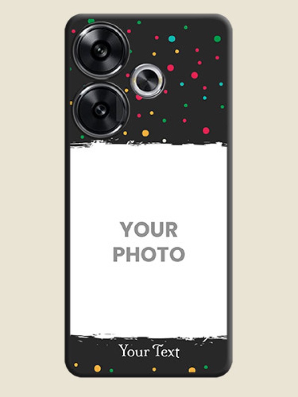 Custom Multicolor Dotted Pattern with Text On Space Black Custom Soft Matte Mobile Back Cover - Poco F6 5G - alternate view