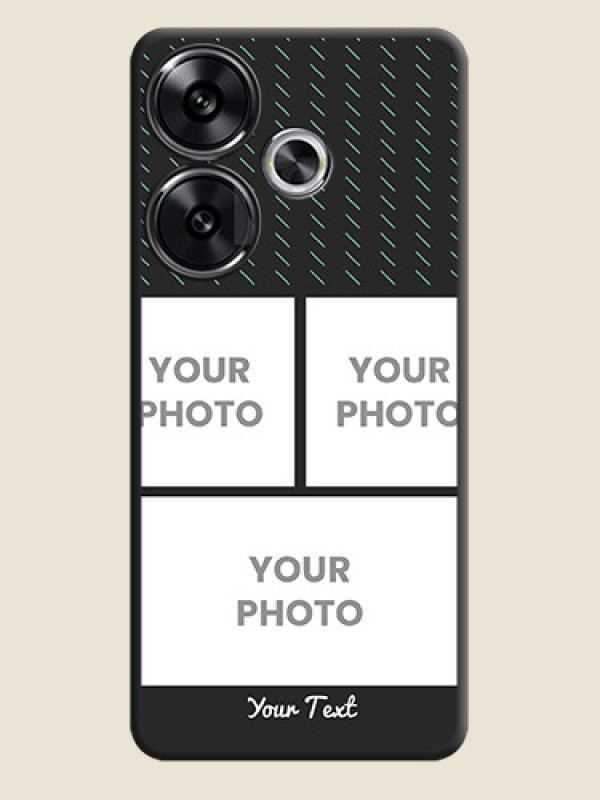 Custom Cross Dotted Pattern with 2 Image Holder On Space Black Custom Soft Matte Mobile Back Cover - Poco F6 5G - alternate view