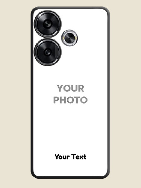 Custom Full Single Pic Upload With Text On Space Black Custom Soft Matte Mobile Back Cover - Poco F6 5G - alternate view