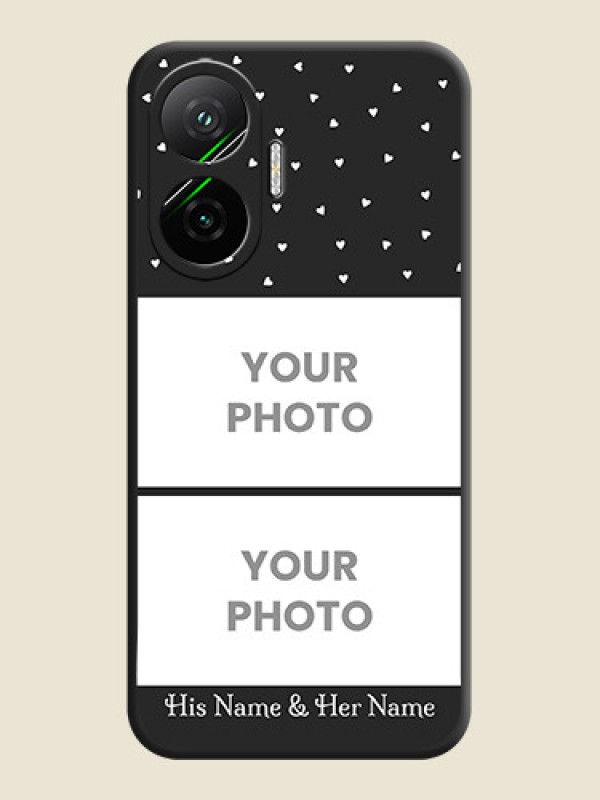 Custom Miniature Love Symbols with Name On Space Black Custom Soft Matte Mobile Back Cover - Poco F7 5G - alternate view