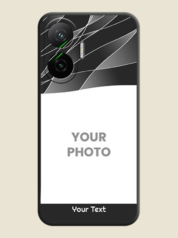 Custom Mixed Wave Lines on Photo On Space Black Custom Soft Matte Mobile Back Cover - Poco F7 5G - alternate view
