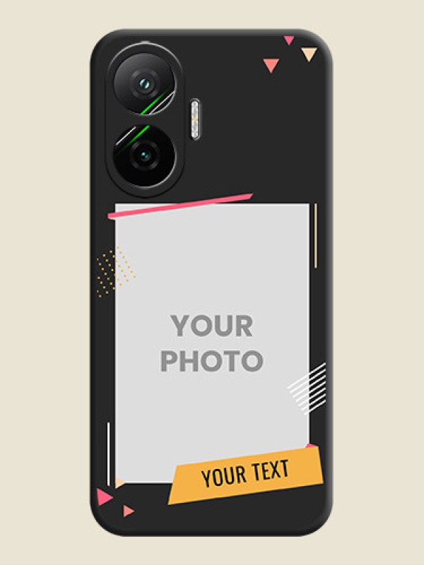 Custom Photo Frame with Triangle Small Dots on Photo On Space Black Custom Soft Matte Mobile Back Cover - Poco F7 5G - alternate view
