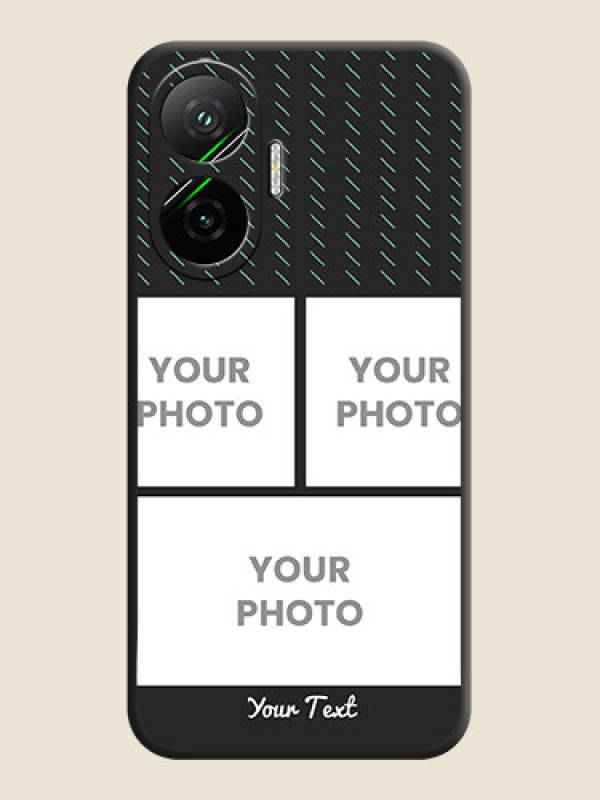 Custom Cross Dotted Pattern with 2 Image Holder On Space Black Custom Soft Matte Mobile Back Cover - Poco F7 5G - alternate view