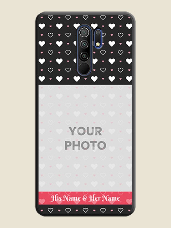 Custom White Color Love Symbols with Text Design on Photo on Space Black Soft Matte Phone Cover - Poco M2 Reloaded - alternate view