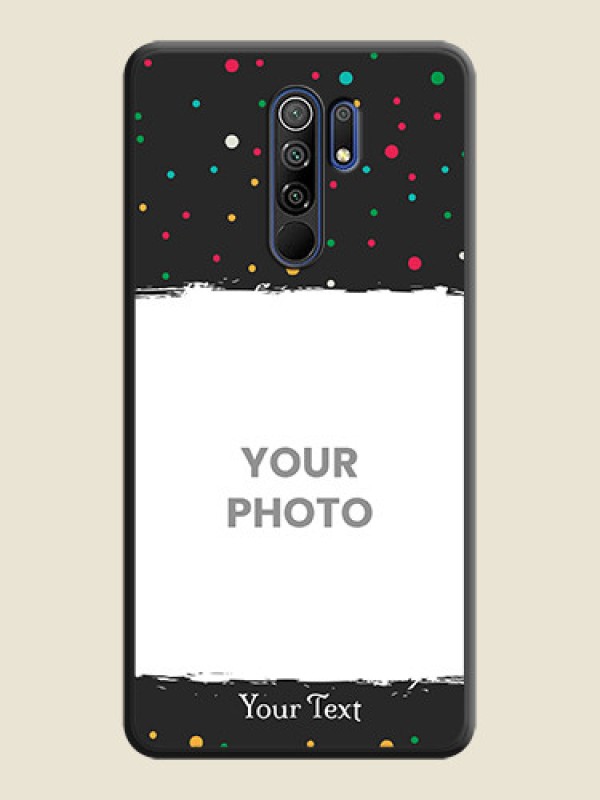 Custom Multicolor Dotted Pattern with Text on Space Black Custom Soft Matte Phone Back Cover - Poco M2 Reloaded - alternate view
