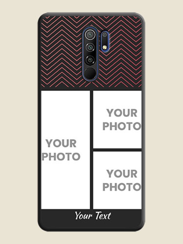 Custom Wave Pattern with 3 Image Holder on Space Black Custom Soft Matte Back Cover - Poco M2 Reloaded - alternate view