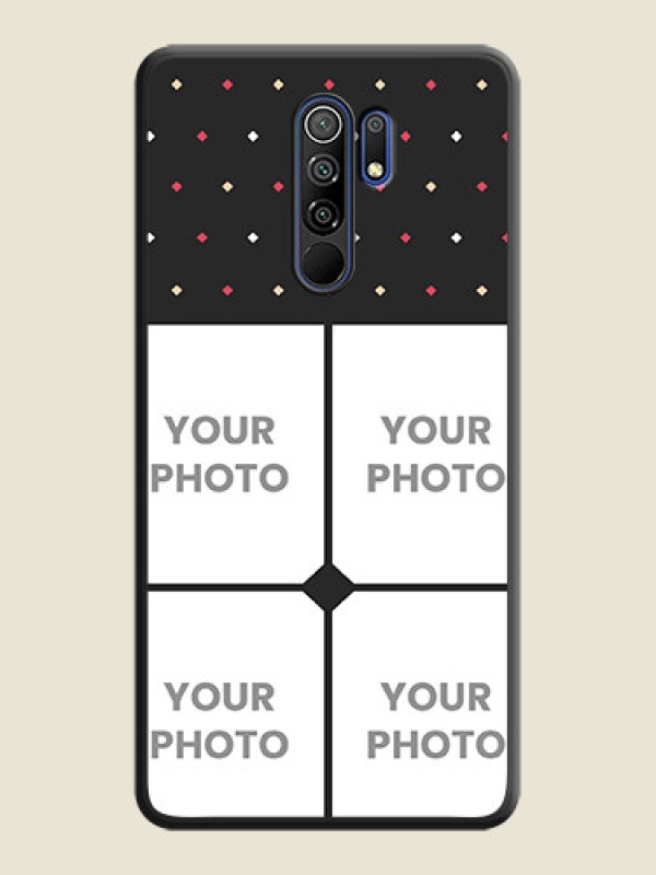 Custom Multicolor Dotted Pattern with 4 Image Holder on Space Black Custom Soft Matte Phone Cases - Poco M2 Reloaded - alternate view