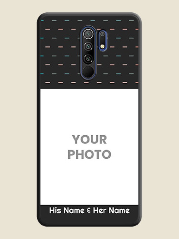 Custom Line Pattern Design with Text on Space Black Custom Soft Matte Phone Back Cover - Poco M2 Reloaded - alternate view